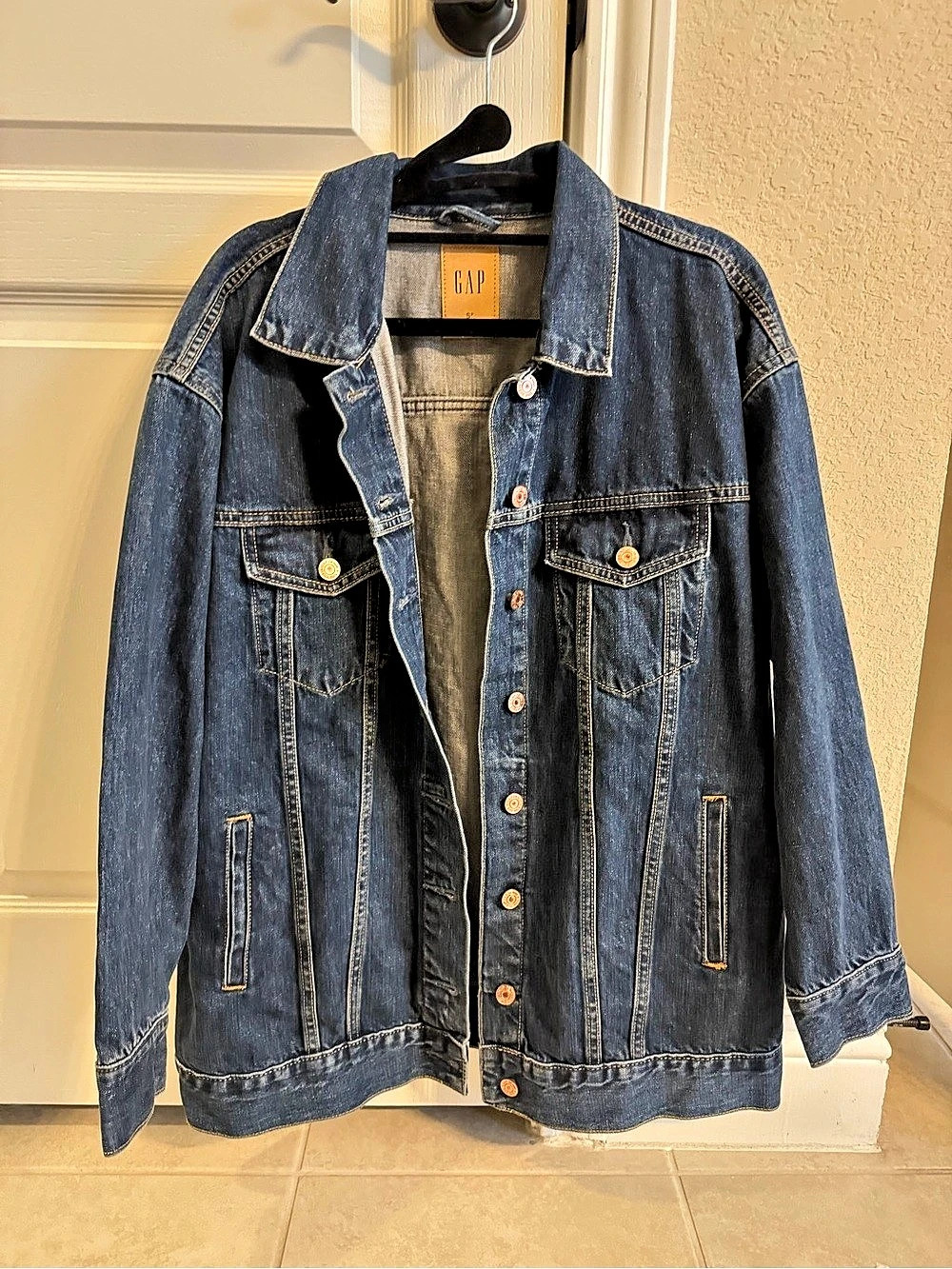Gap Oversized Icon Denim Jacket Blue Small